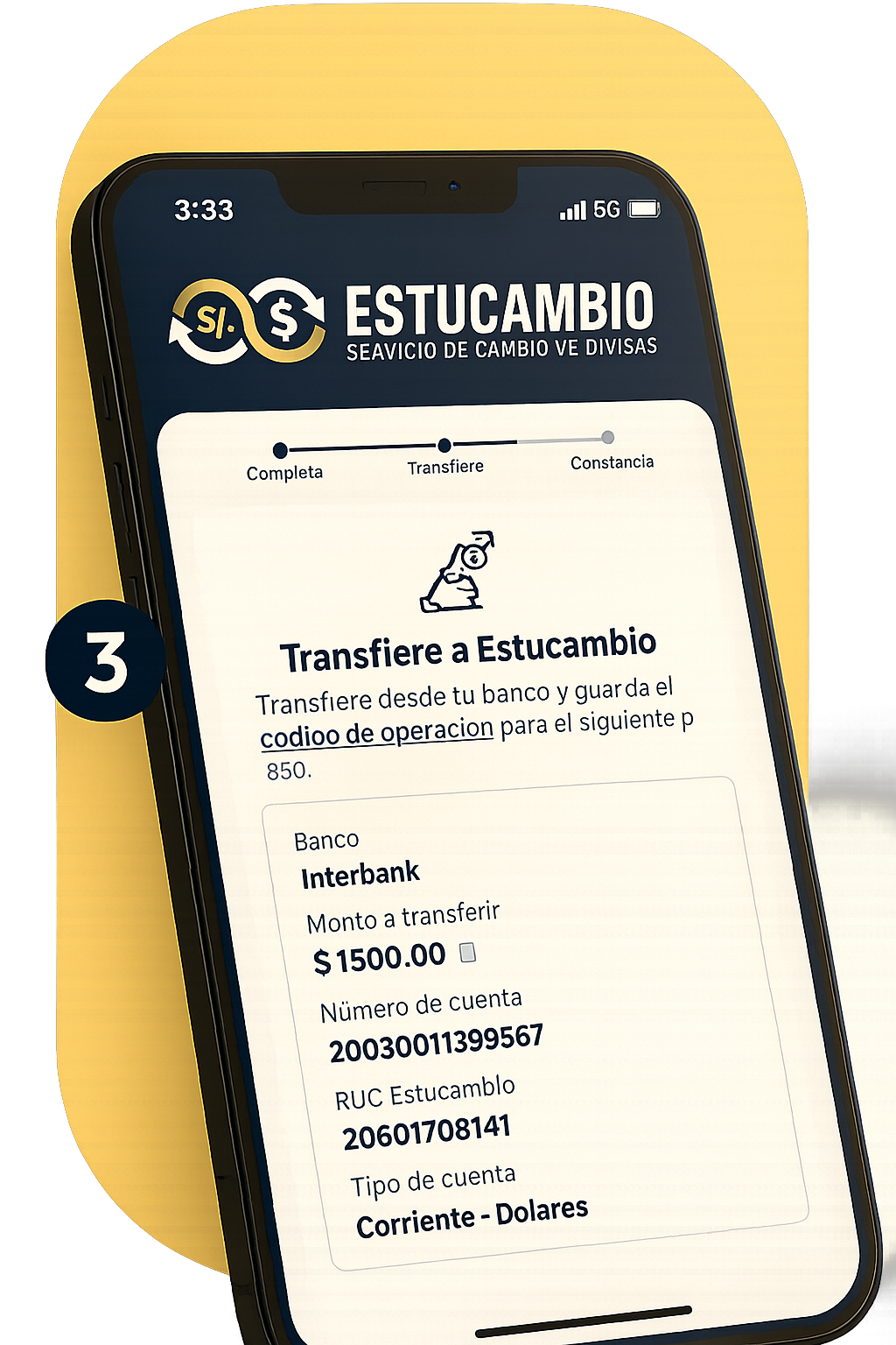 Transfiere a Estucambio